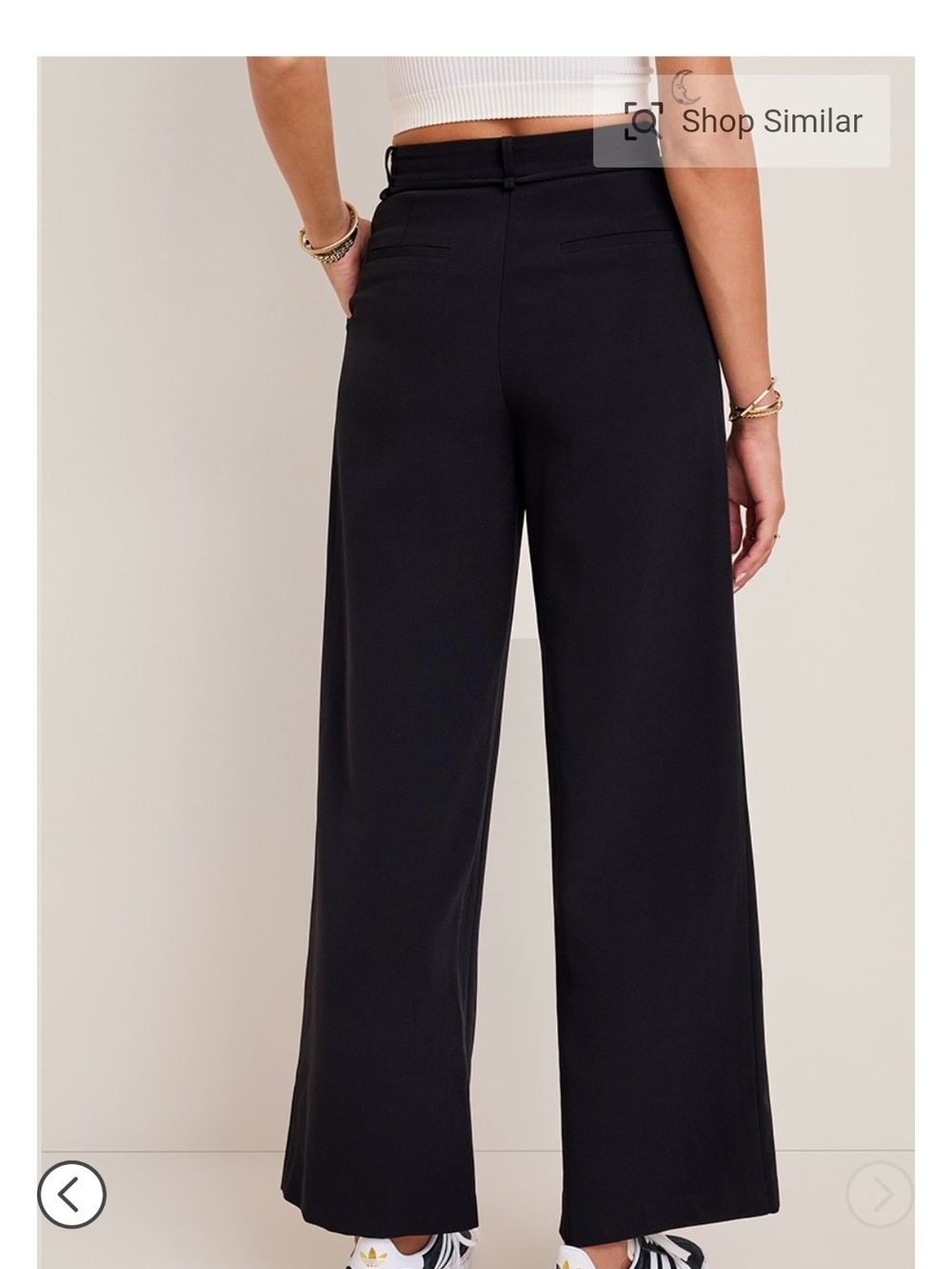 Francesca's Collections Black Wide-Leg Trousers